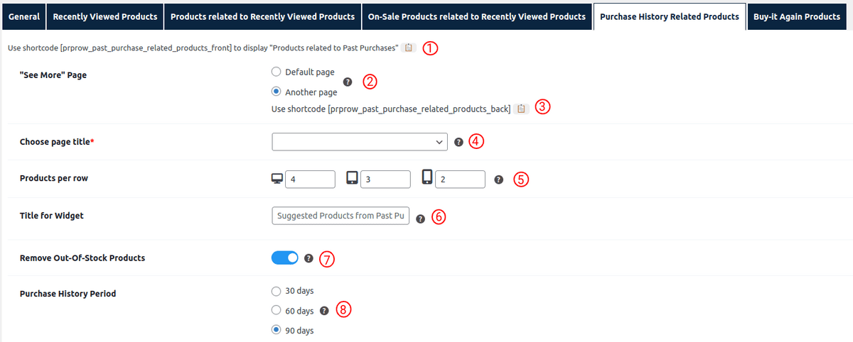 Products Related to Past Purchases