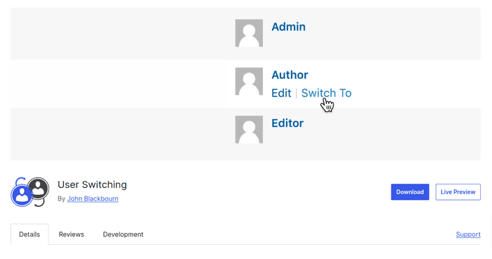 user switching